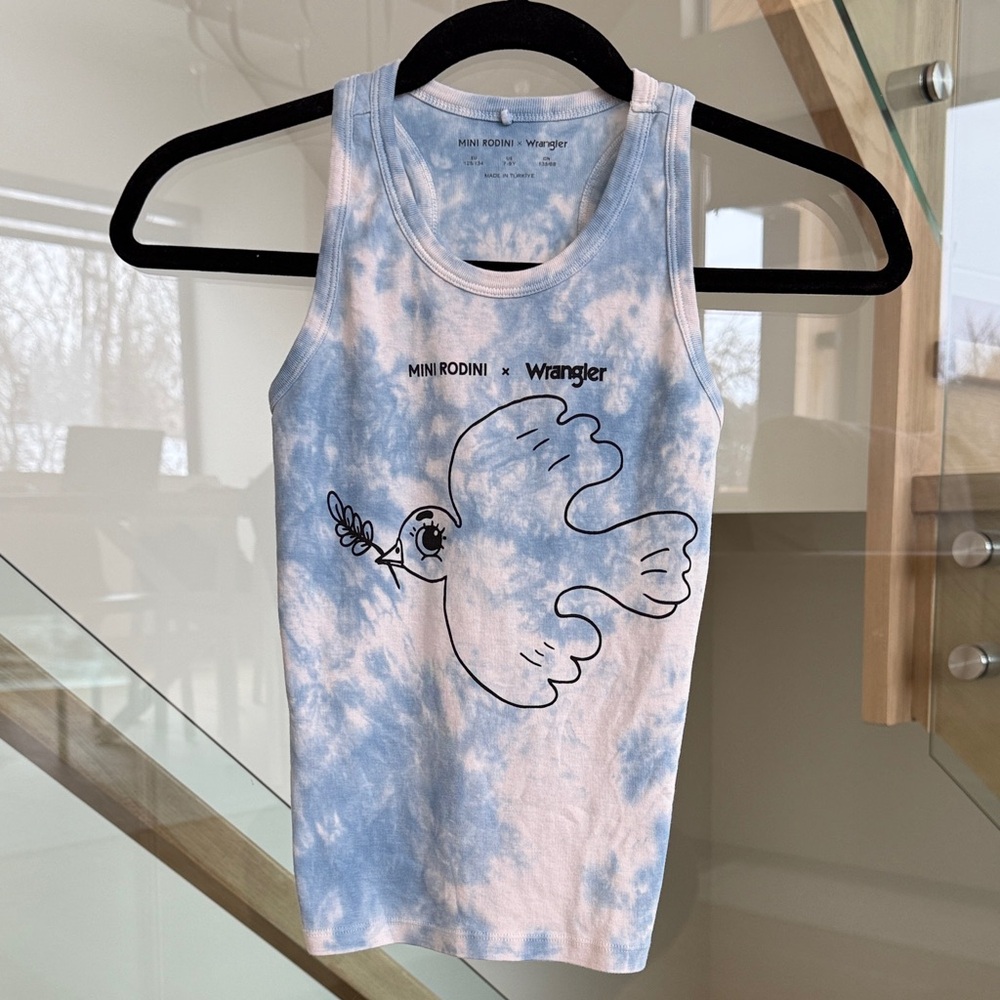 Mini Rodini x Wrangler Blue Tie-Dye Tank Top